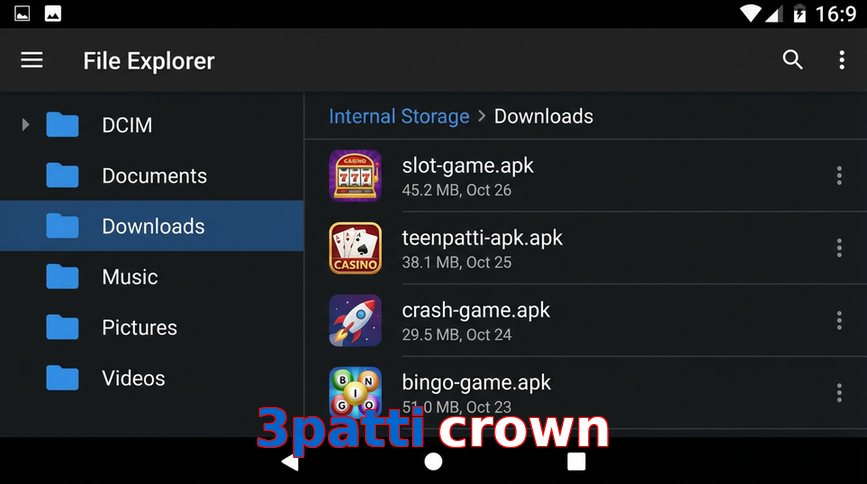 Main screen of 3Patti Crown gameapk page for PK players